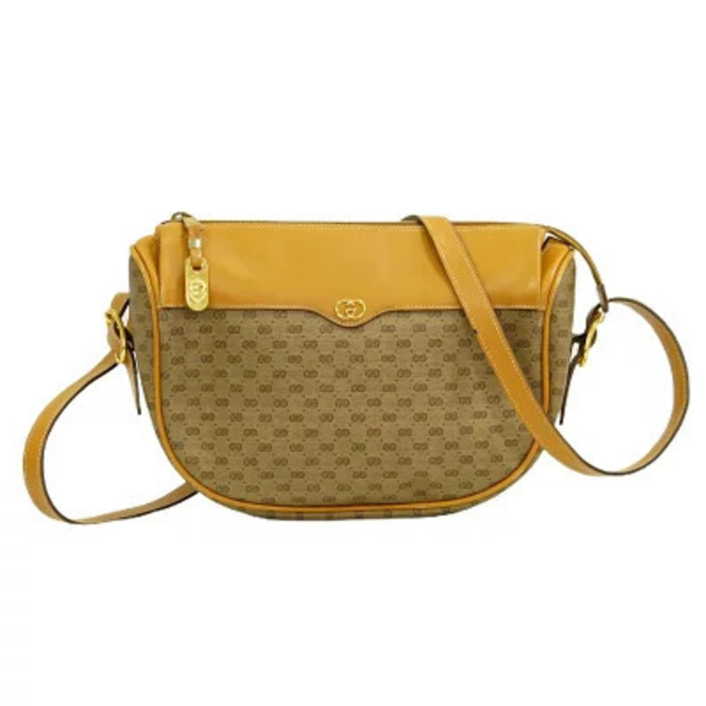 Gucci Accessory Collection Micro GG Canvas Crossbody Bag Beige Tan